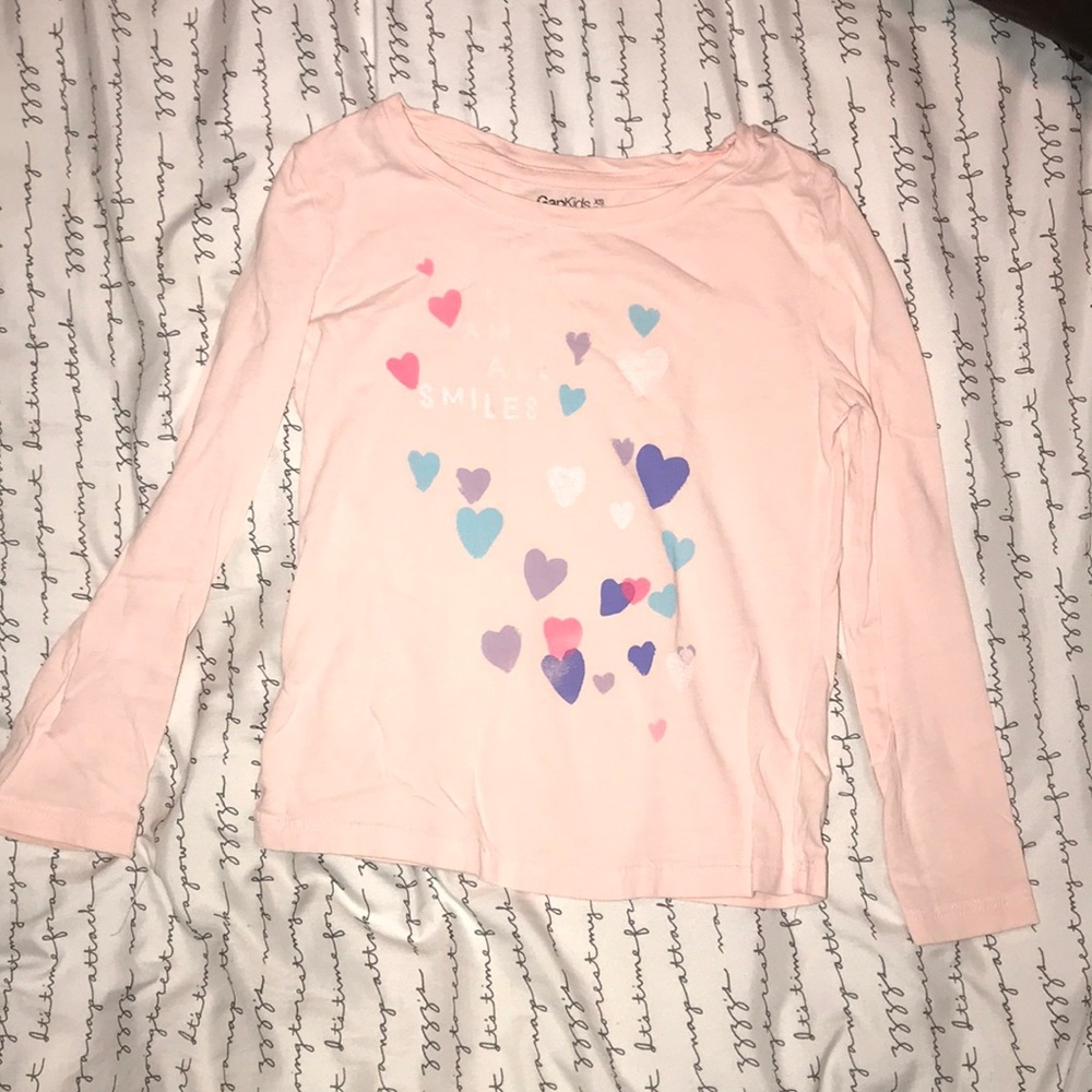 Gap Kids xs 4-5 tee - pink long sleeve